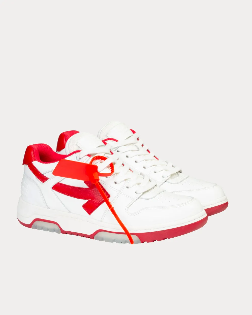 OUT OF OFFICE "OOO" White / Red Low Top Sneakers