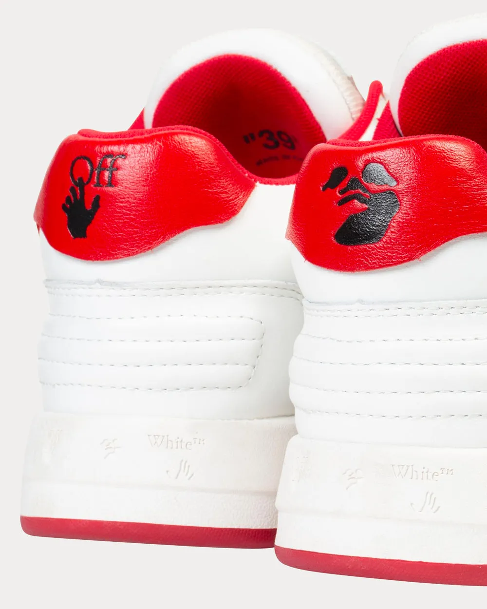 OUT OF OFFICE "OOO" White / Red Low Top Sneakers