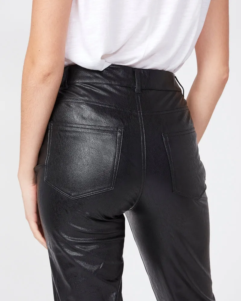 Paige - Stella Straight Vegan Leather Pants in Black
