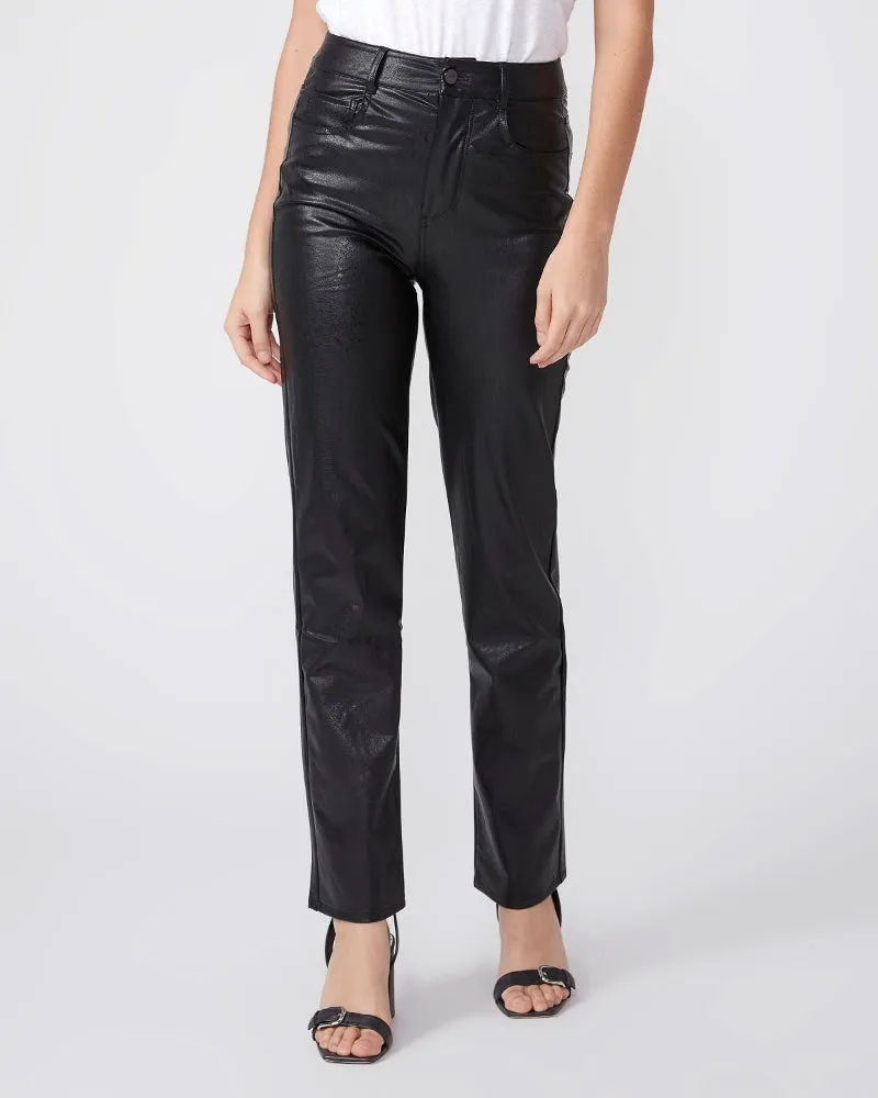 Paige - Stella Straight Vegan Leather Pants in Black