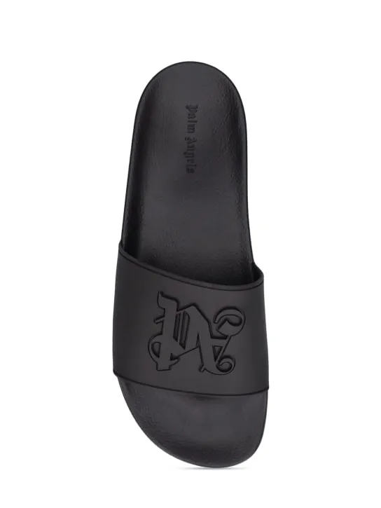 Palm Angels   Logo rubber pool slide sandals 