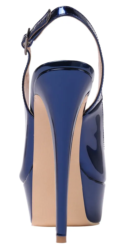 Party 14cm Slingbacks Pumps Spike Stilettos with Platform