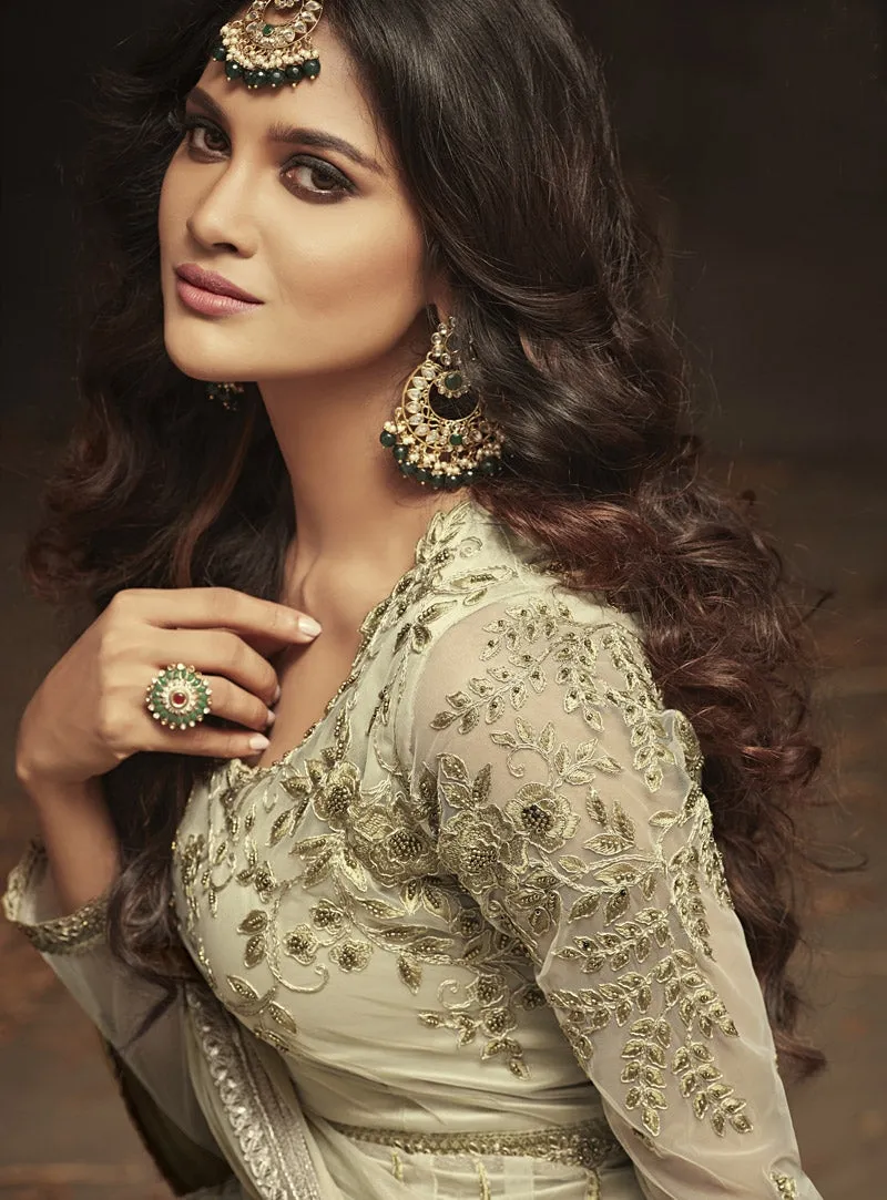 Pastel Green Gown Style Anarkali Suit