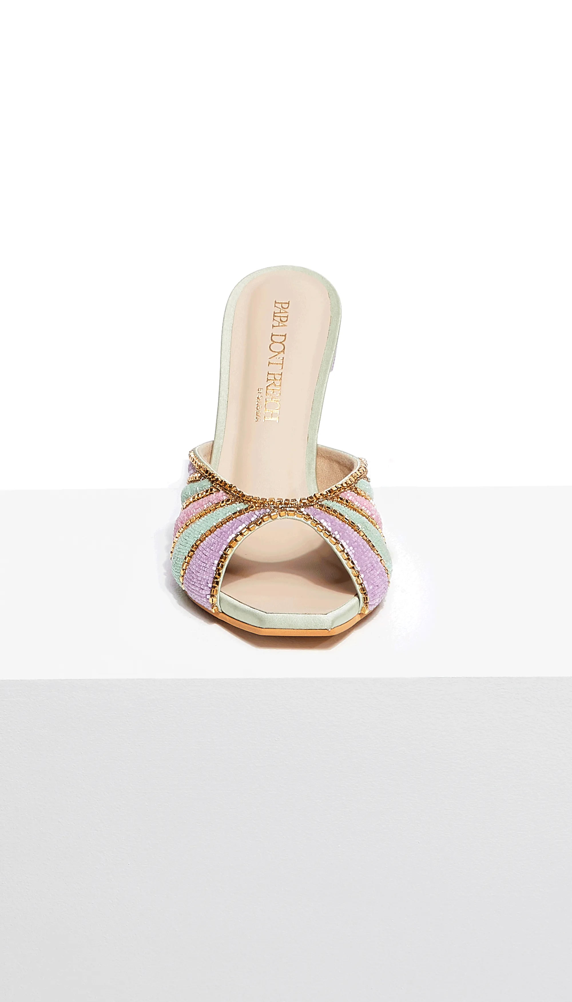 PepperMint Mules - Pastel Coloured Square toe Stilettos