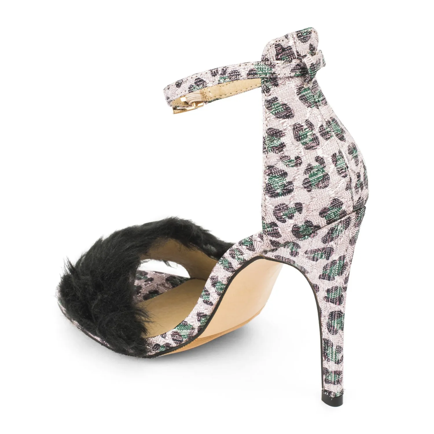 Pink Fur Stiletto Sandal