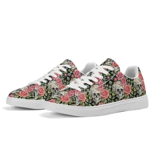 Pink Skulls Adult Lightweight Brand Low Top Leather Shoes