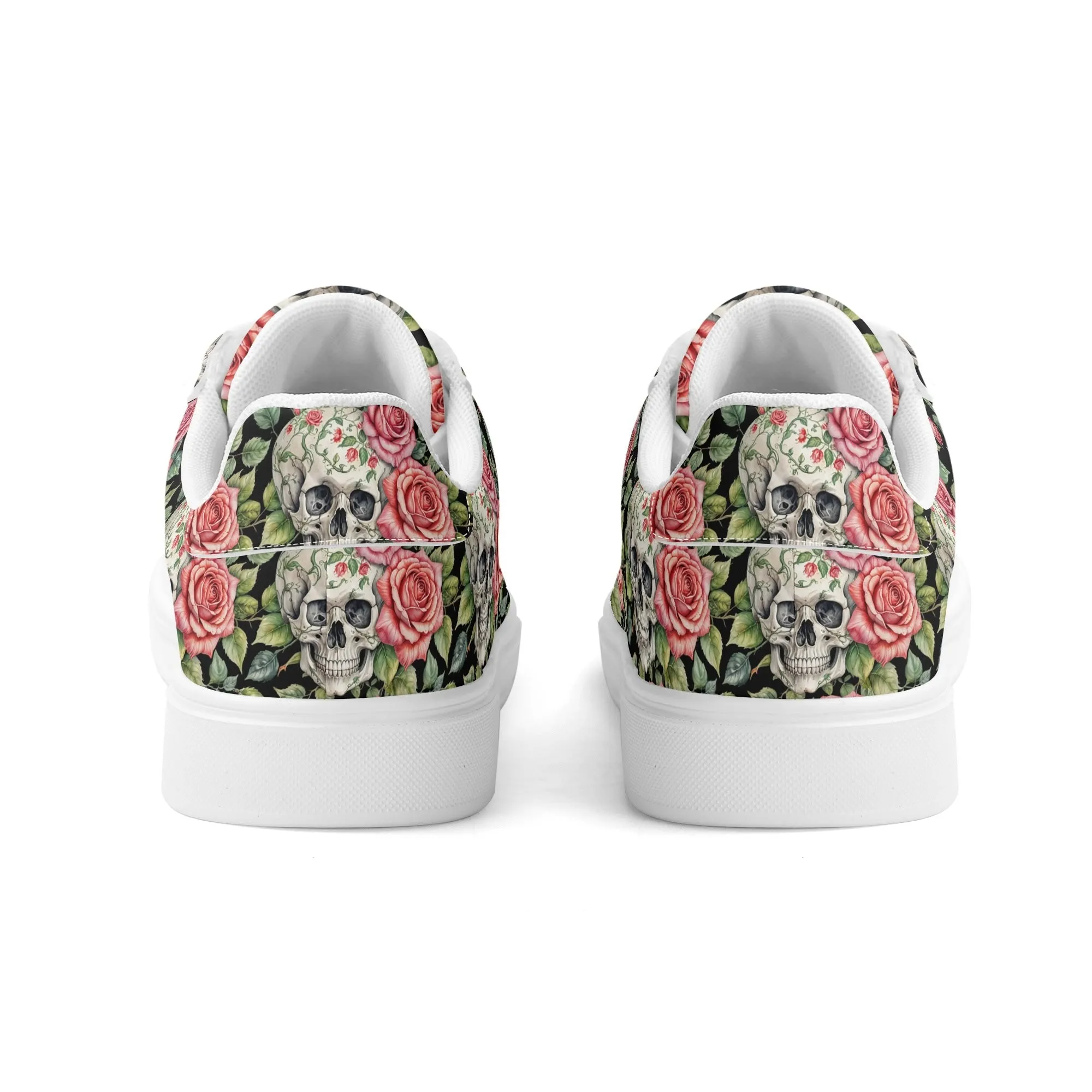 Pink Skulls Adult Lightweight Brand Low Top Leather Shoes