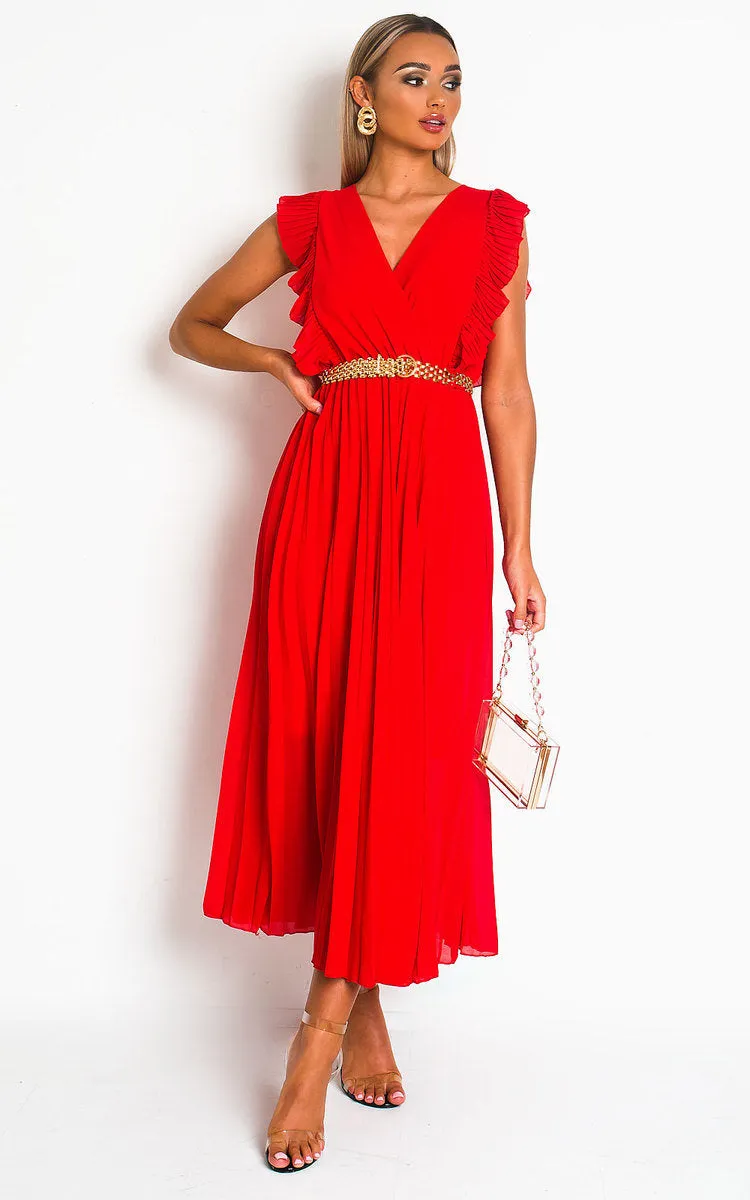 Pleated Maxi Dress