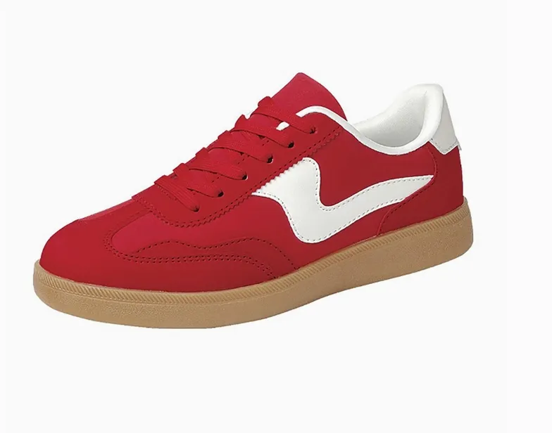 Polly - Wavy Swoosh Sneakers (Red)