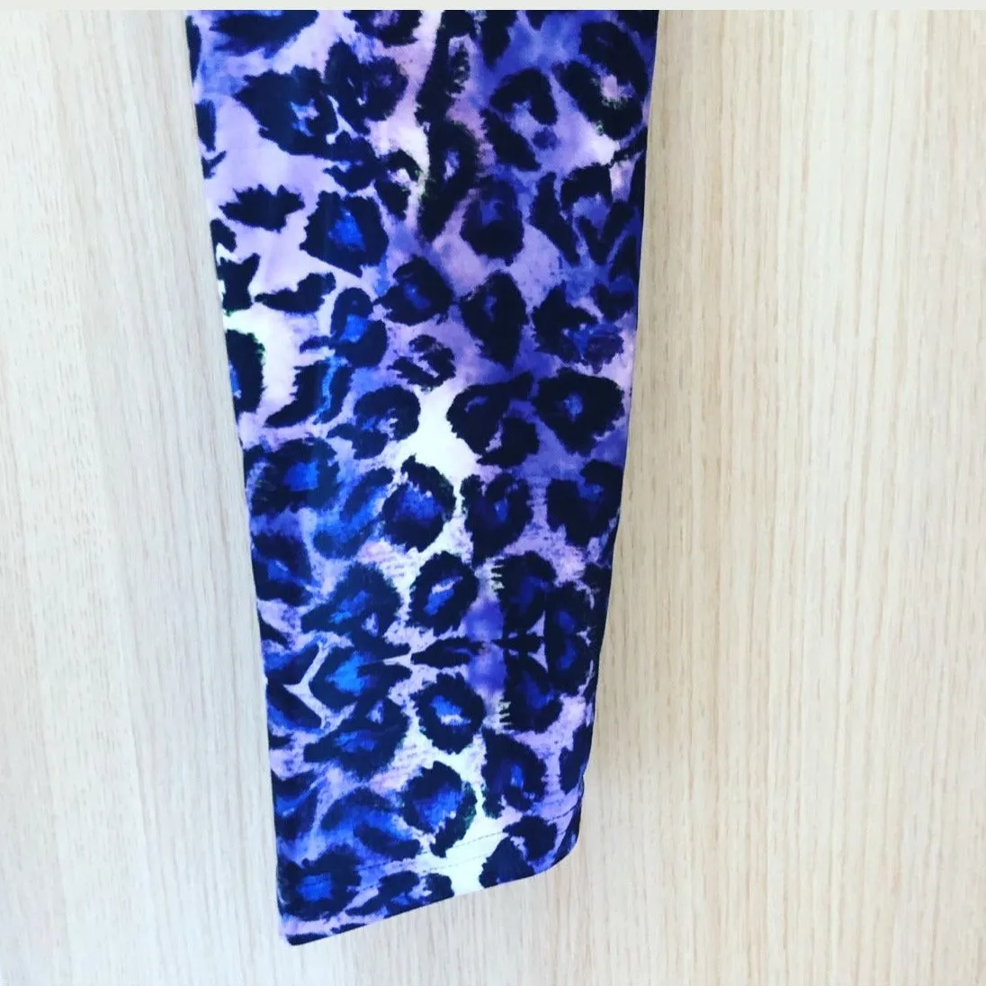 Purple Leopard Print Men's Leggings, Animal Print Meggings Running Tights-Made in USA/EU
