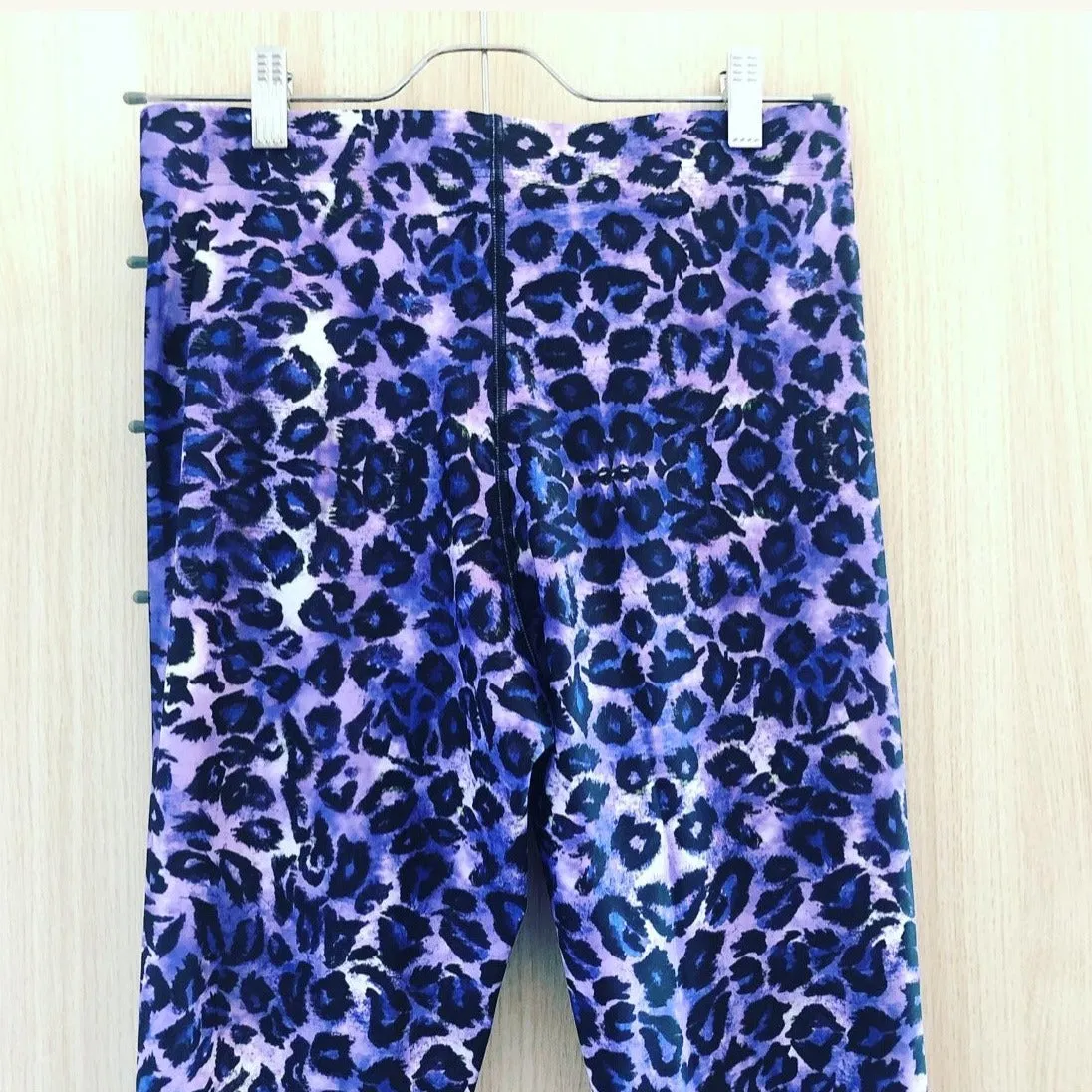 Purple Leopard Print Men's Leggings, Animal Print Meggings Running Tights-Made in USA/EU