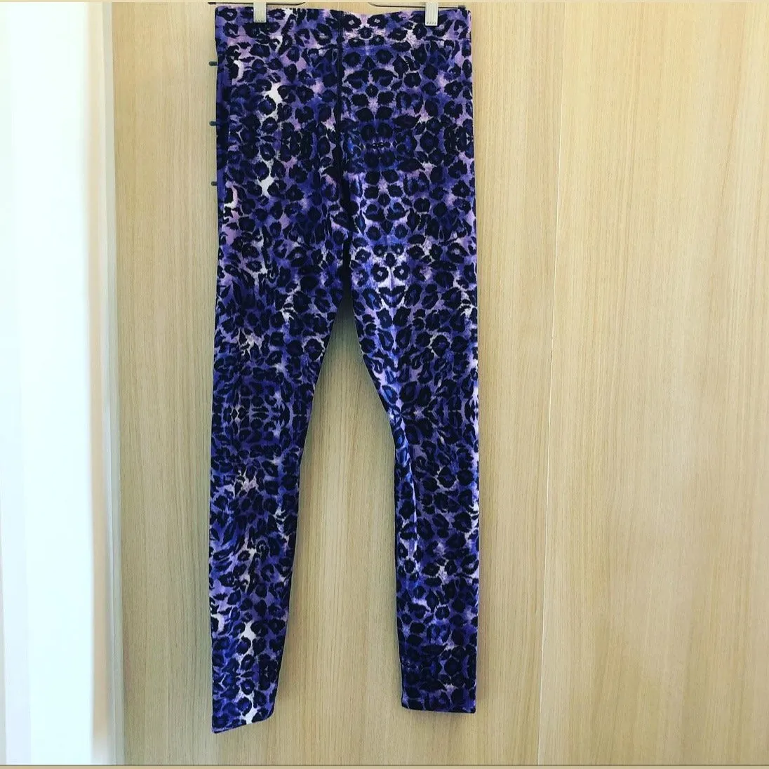 Purple Leopard Print Men's Leggings, Animal Print Meggings Running Tights-Made in USA/EU