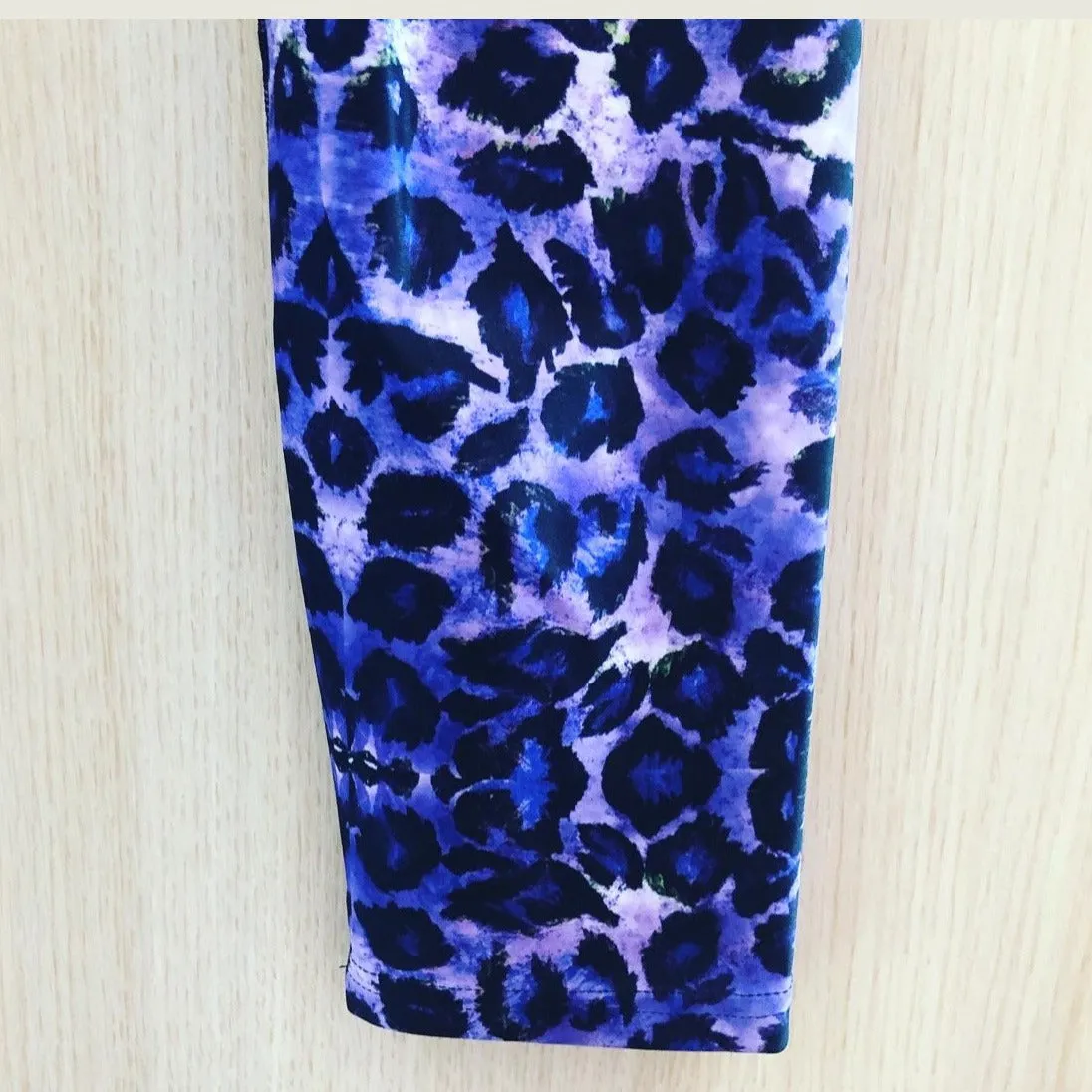 Purple Leopard Print Men's Leggings, Animal Print Meggings Running Tights-Made in USA/EU