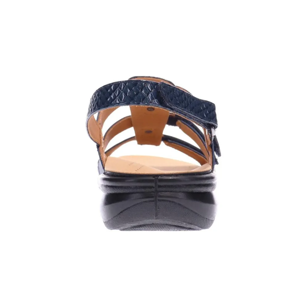Revere Toledo Navy Snake Sandal (Women's)