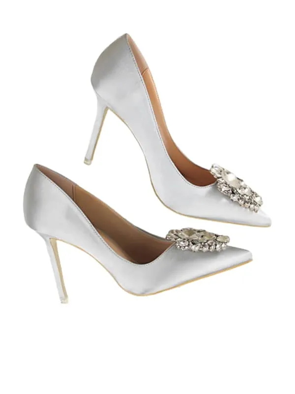 Rhinestone Pointed Toe Stiletto&Pumps