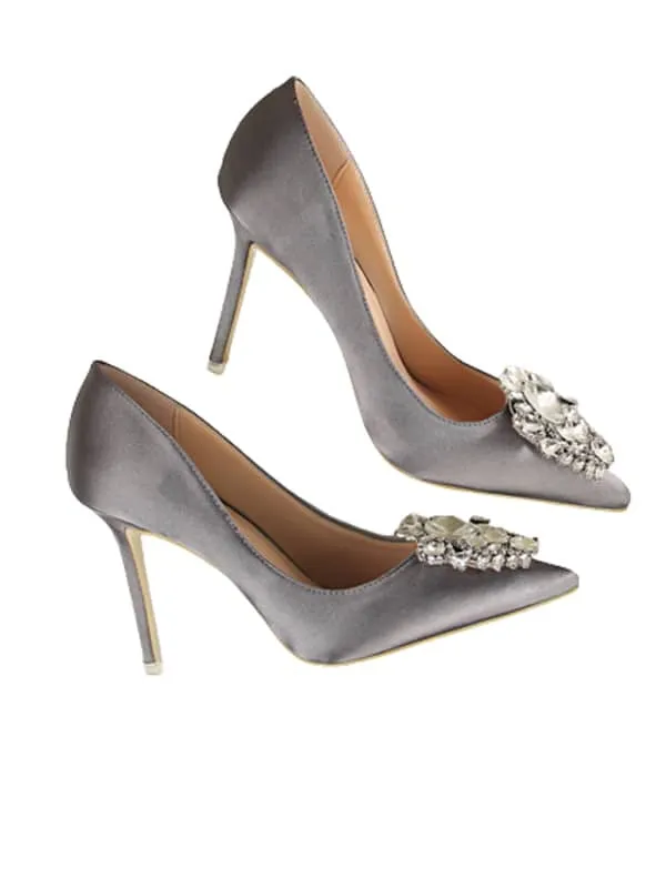 Rhinestone Pointed Toe Stiletto&Pumps