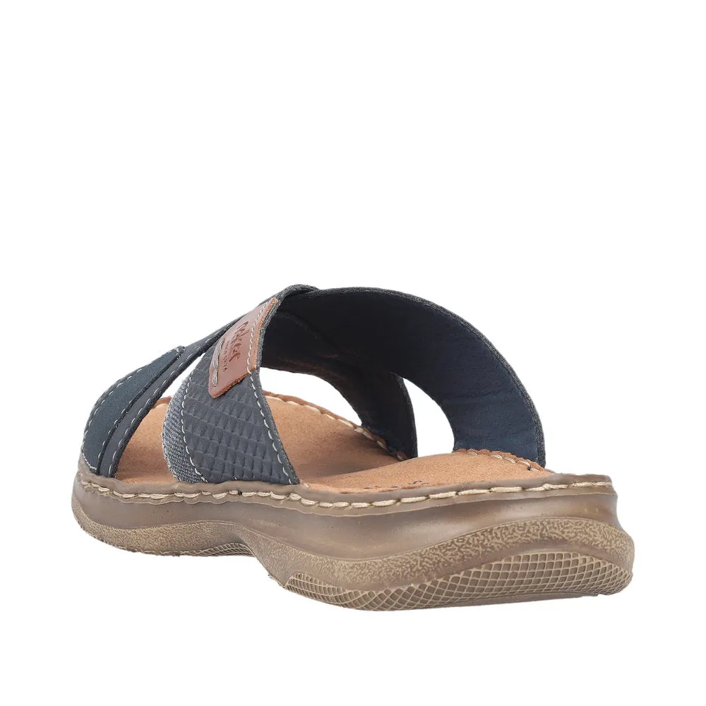 Rieker 21491-14 Mens Navy Blue Slider Sandals