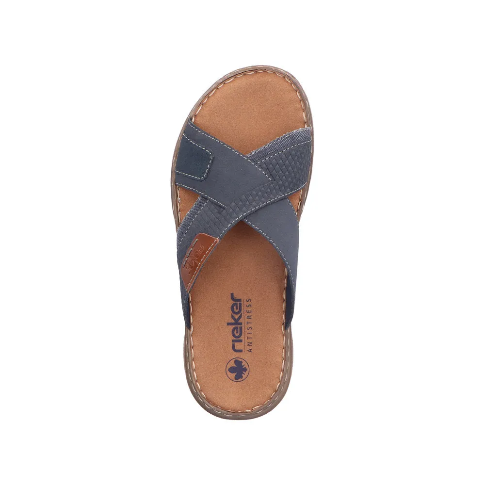 Rieker 21491-14 Mens Navy Blue Slider Sandals