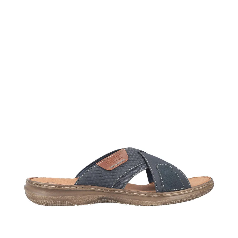 Rieker 21491-14 Mens Navy Blue Slider Sandals