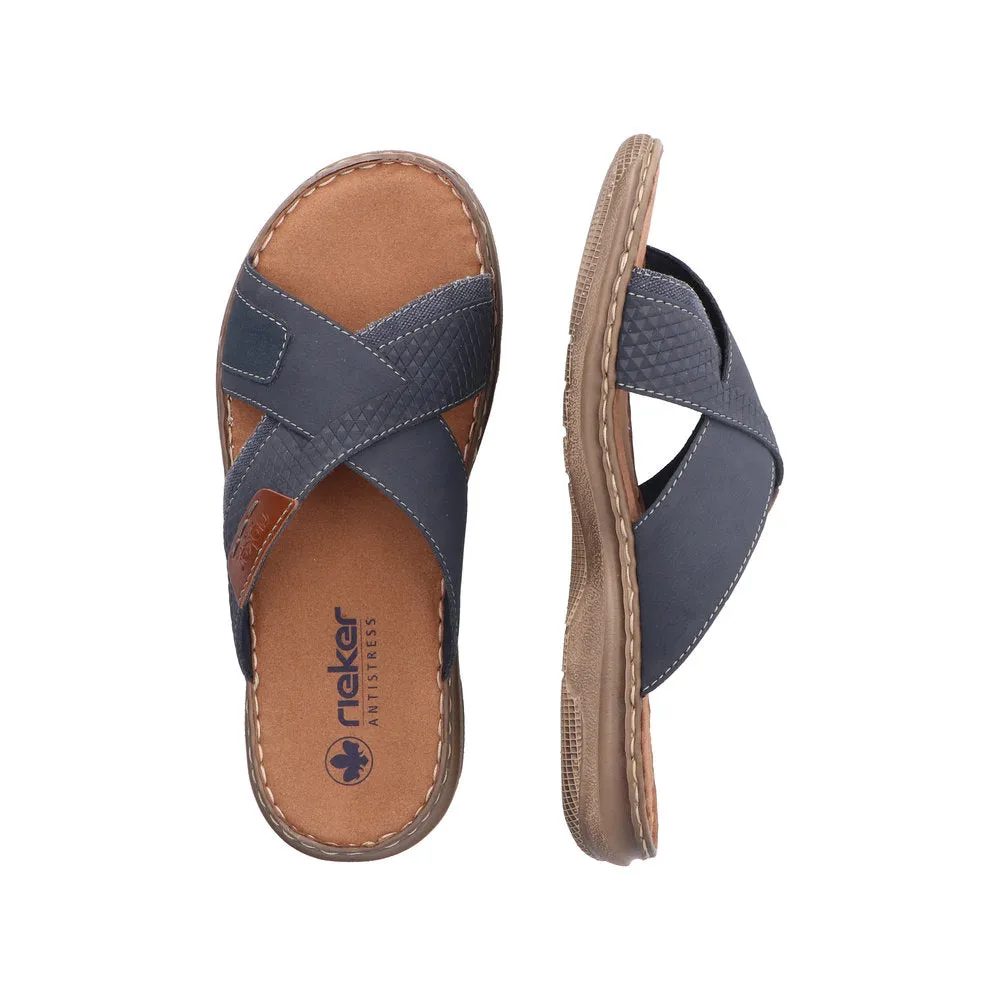Rieker 21491-14 Mens Navy Blue Slider Sandals