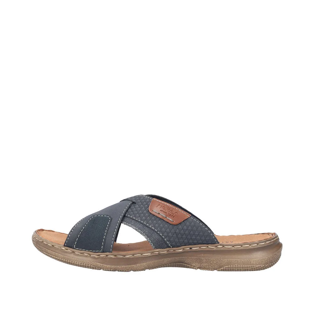 Rieker 21491-14 Mens Navy Blue Slider Sandals