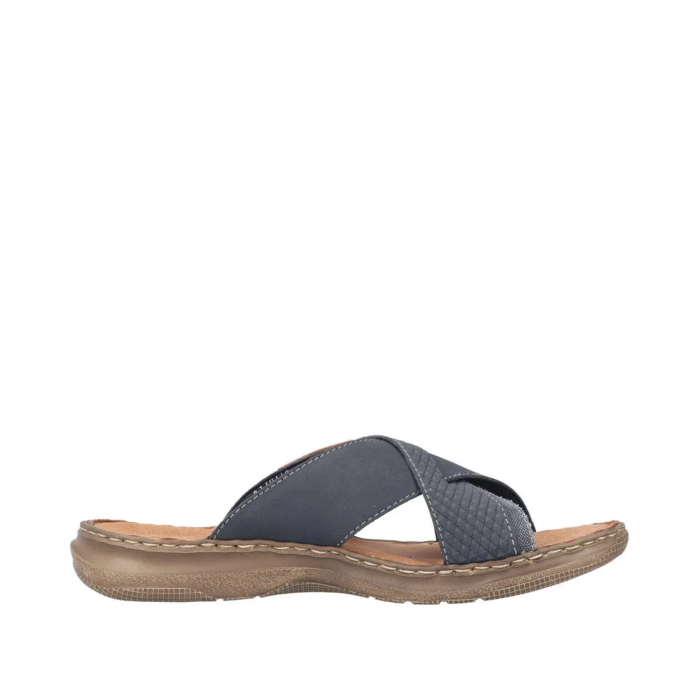 Rieker 21491-14 Mens Navy Blue Slider Sandals