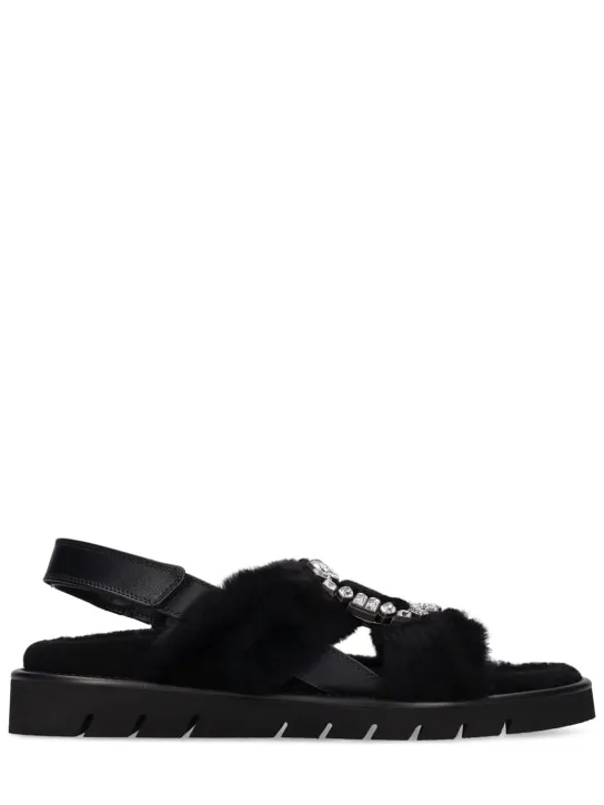 Roger Vivier   10mm VIiv Winter strass &amp; fur sandals 