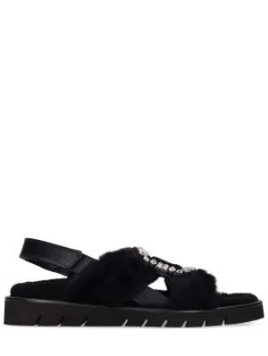 Roger Vivier   10mm VIiv Winter strass &amp; fur sandals 