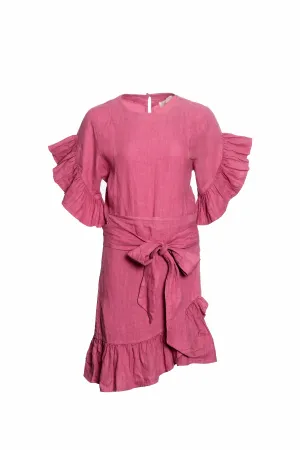 Ruffled Tie Waist Dress