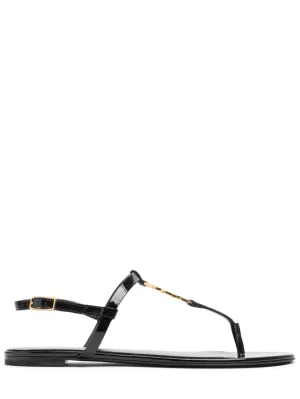 Saint Laurent   10mm Cassandra patent leather sandals 