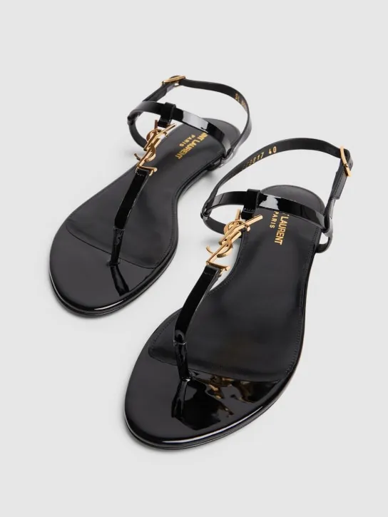 Saint Laurent   10mm Cassandra patent leather sandals 