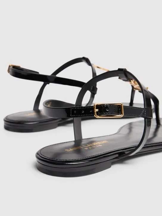 Saint Laurent   10mm Cassandra patent leather sandals 