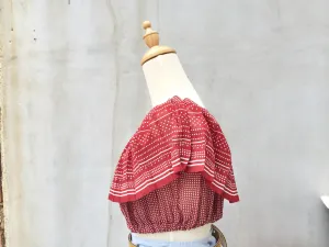 SALE! |  Sssst... Hot! | Retro 60s sexy swing cropped top Red polka dot print