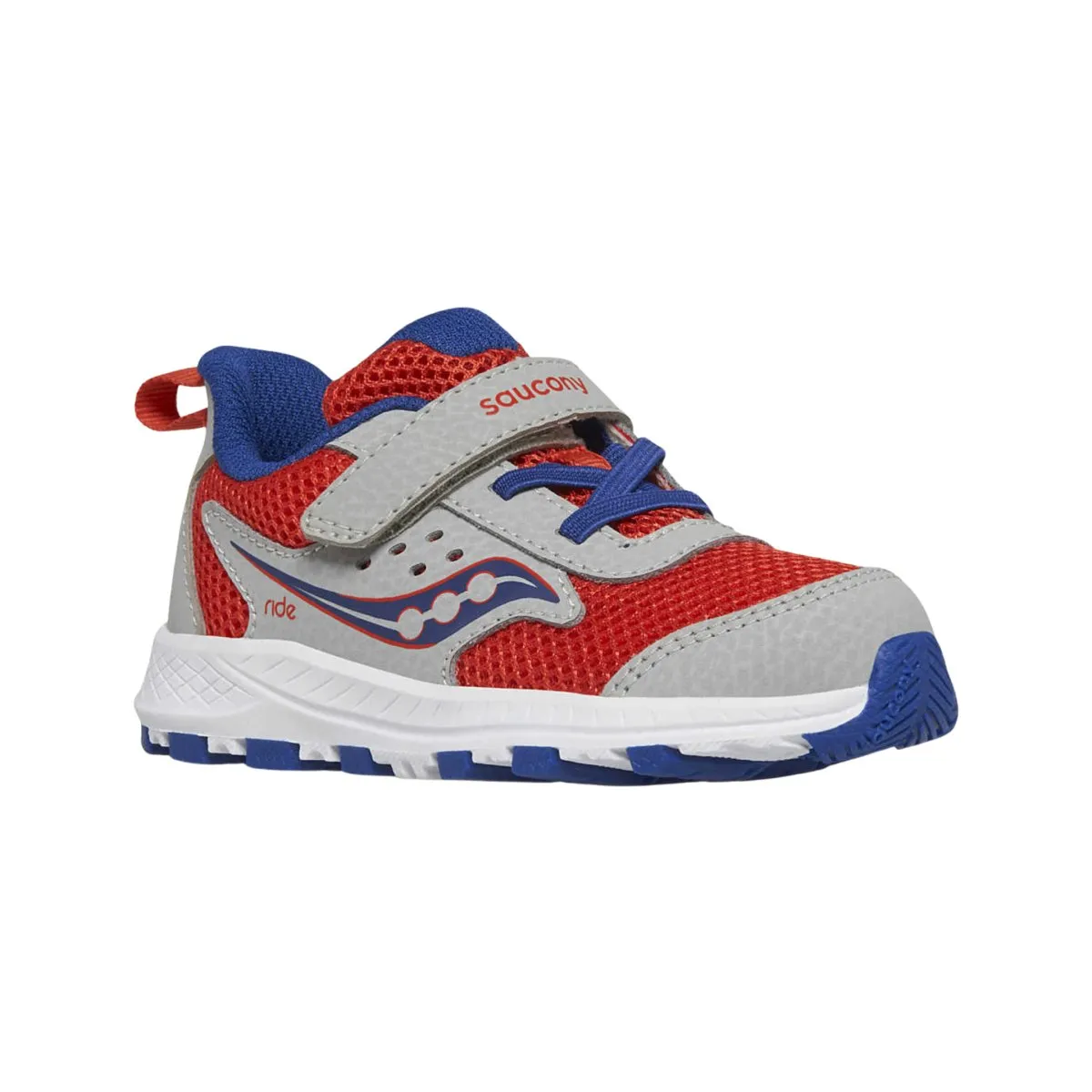 Saucony Toddler's Ride 10 Jr Grey/Navy/Red