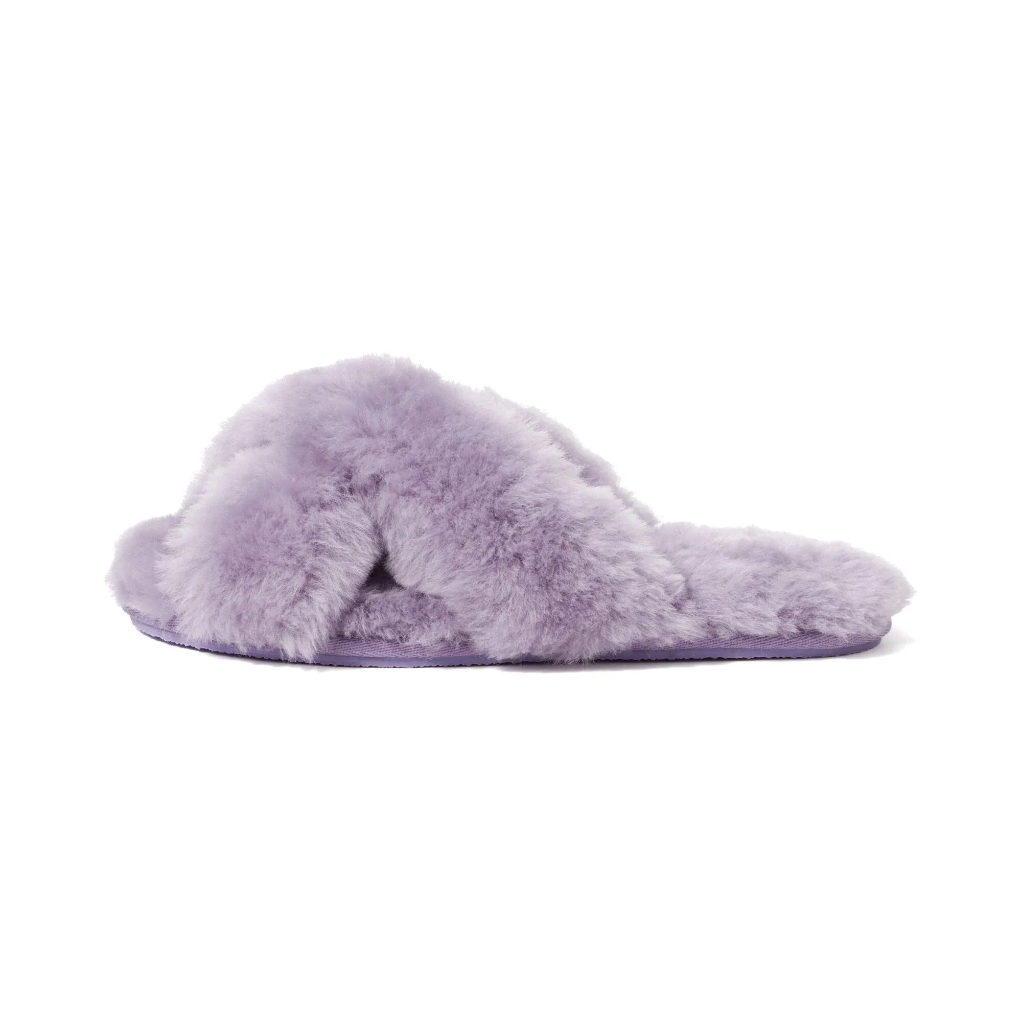Sheep Fur Cross Room Shoes Purple