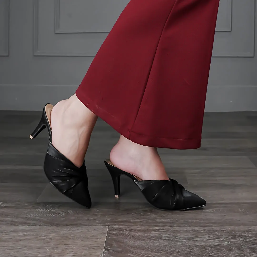 Shimmery Wrap Stilettos Black