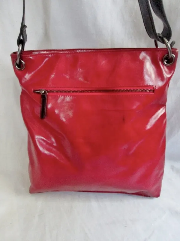 SHIRALEAH Chicago HARPER RED CROSS BODY BAG Vegan shoulder purse RED BERRY