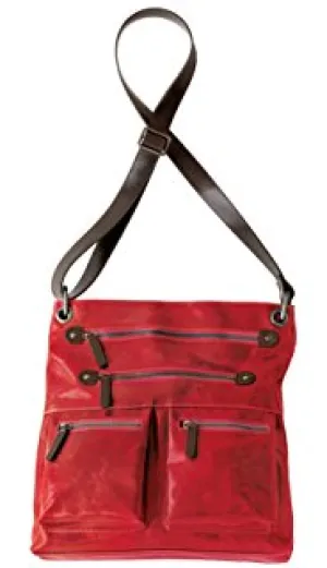 SHIRALEAH Chicago HARPER RED CROSS BODY BAG Vegan shoulder purse RED BERRY