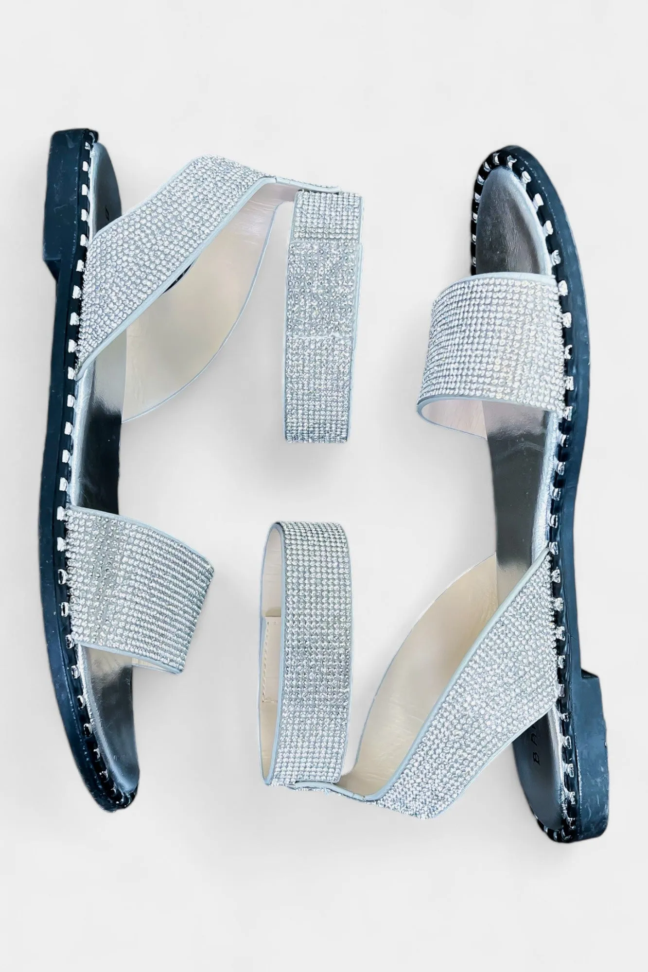 Silver Rhinestone Gladiator Sandals