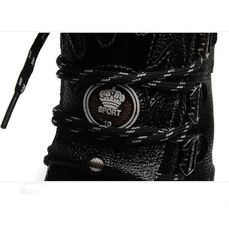 Skull Boots Leather Black