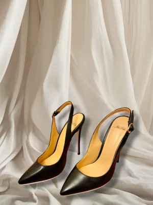 Sling Back Matte Pumps 120mm