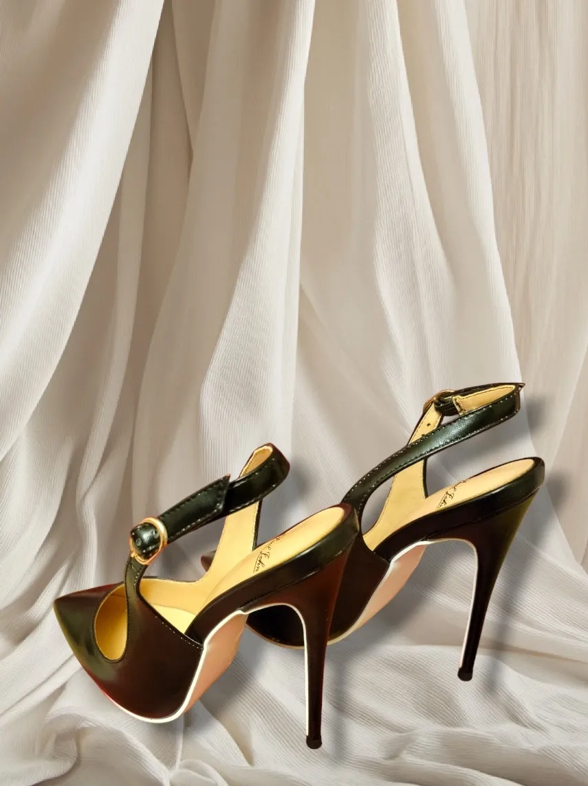 Sling Back Matte Pumps 120mm