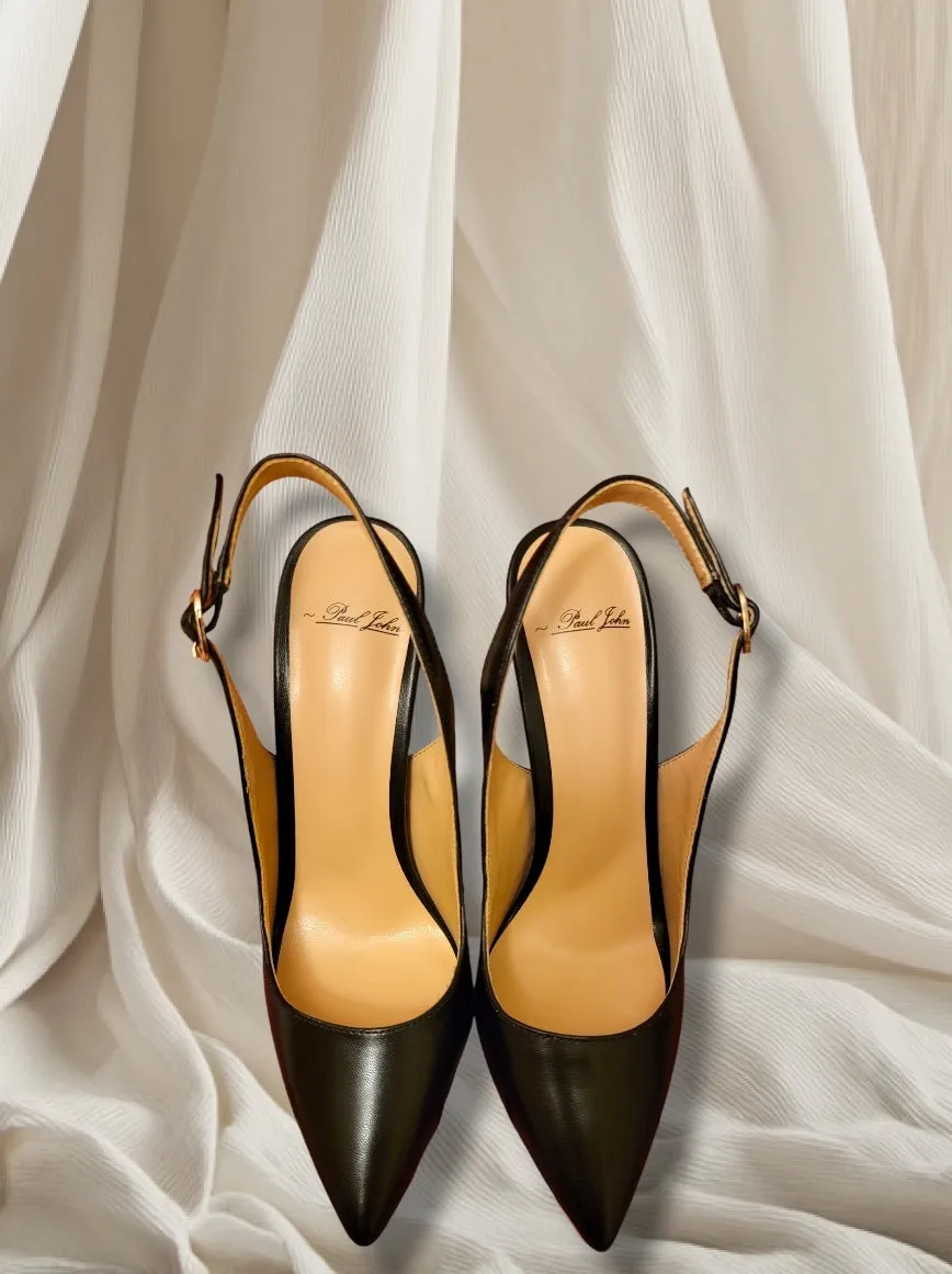 Sling Back Matte Pumps 120mm
