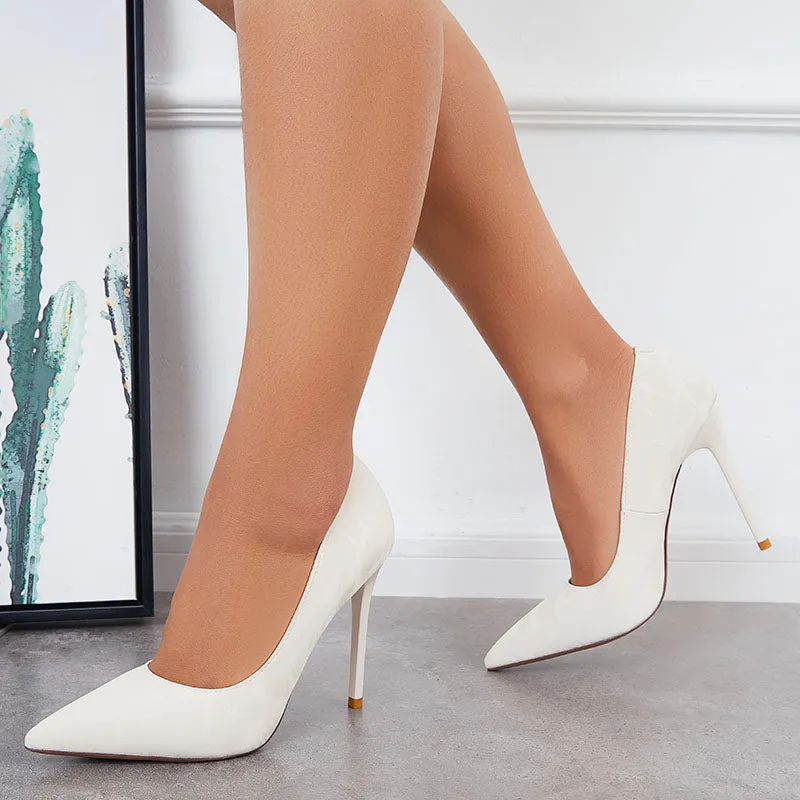 Sohiwoo Women Women Pointed Toe High Heel Pumps Classic Stilettos Dress Shoes