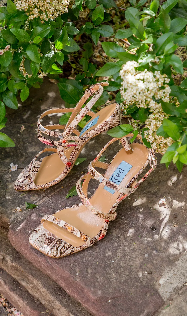 Square String Heeled Sandals