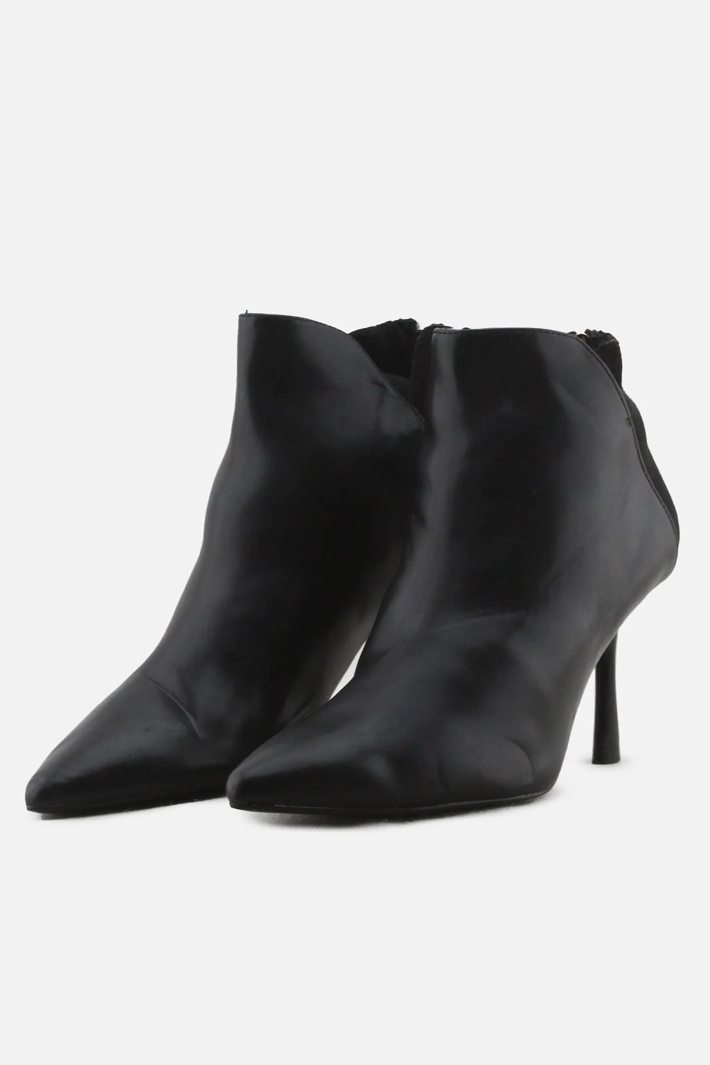 Stradivarius Zipper Stilettos Heels Ankle Boots | 100% Authentic Leather