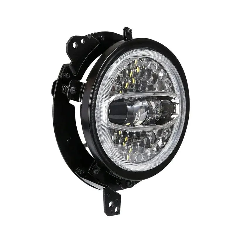 Suparee 7'' Jeep LED Halo Headlights with 9'' Headlight Bracket for 2018  JL JLU JT