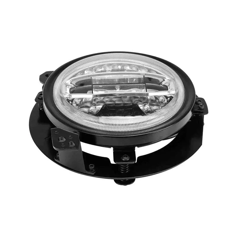 Suparee 7'' Jeep LED Halo Headlights with 9'' Headlight Bracket for 2018  JL JLU JT