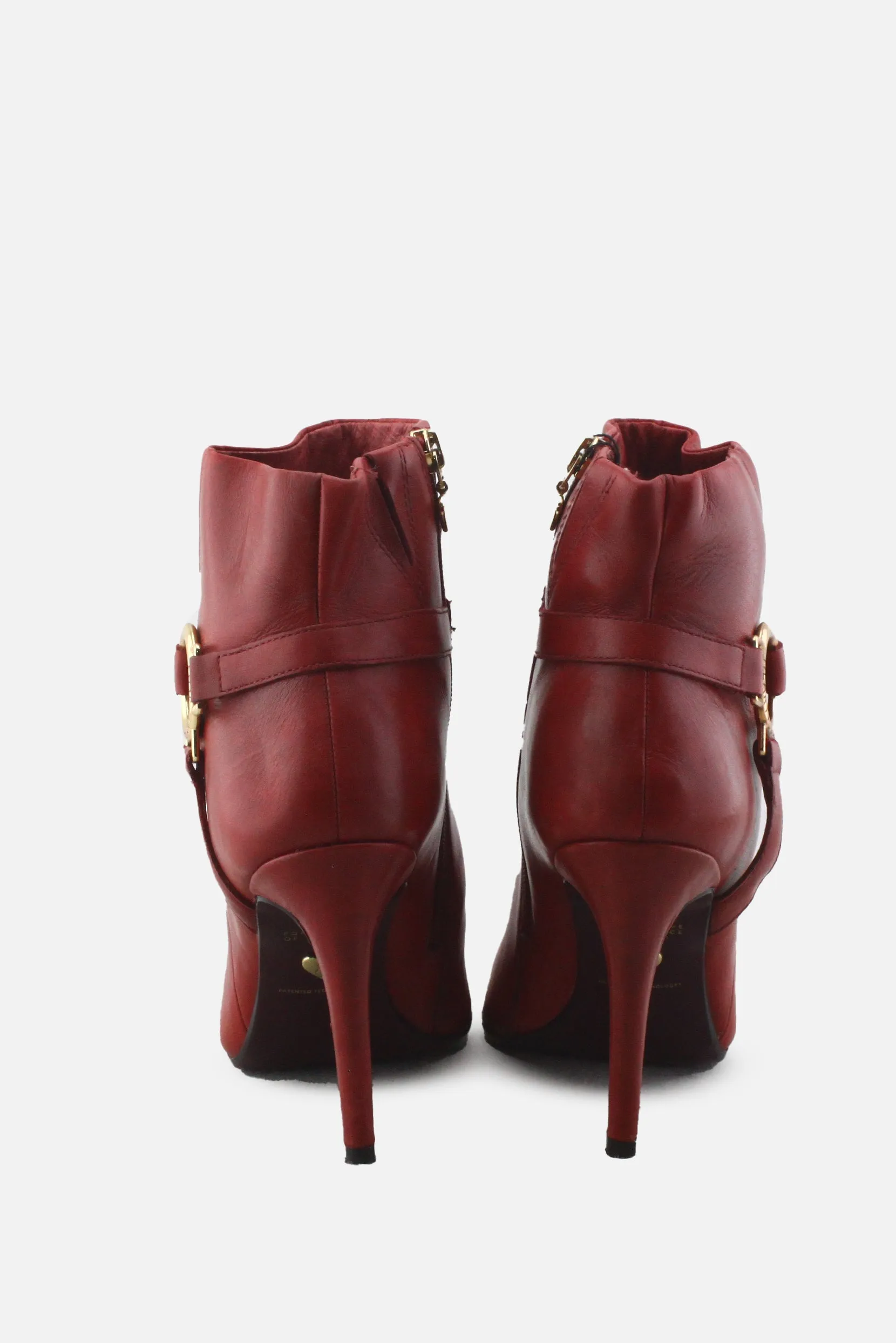 Tamaris Zipper Buckle Straps Stilettos Ankle Boots |100% Authentic Leather