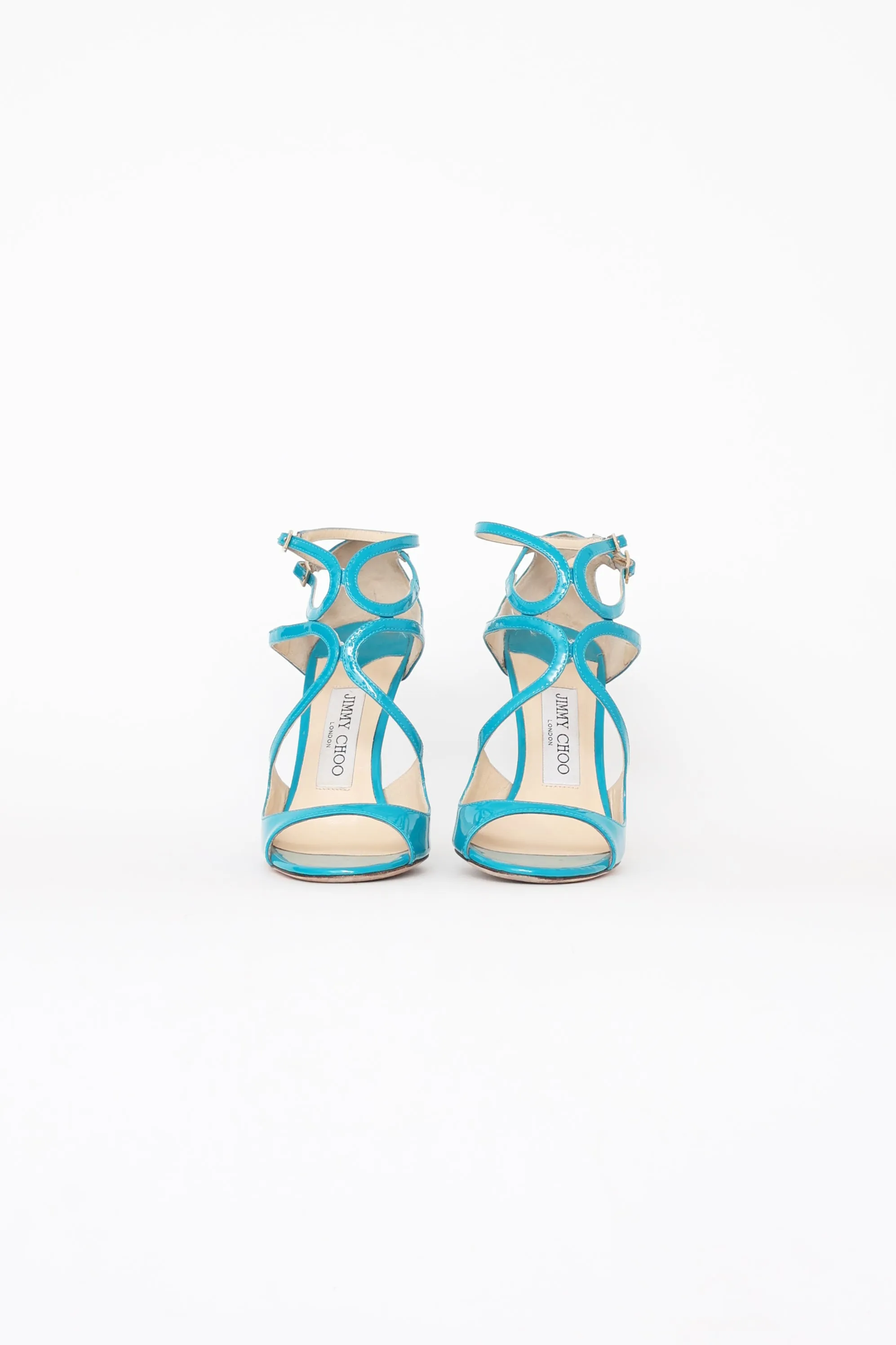 Teal Patent Leather Strap Pump